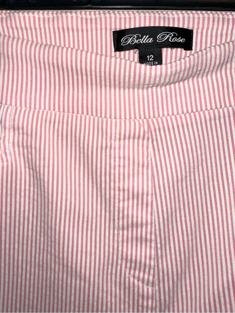 Bella Rose Pink and White Striped Bermuda Shorts - Picture 2 of 4